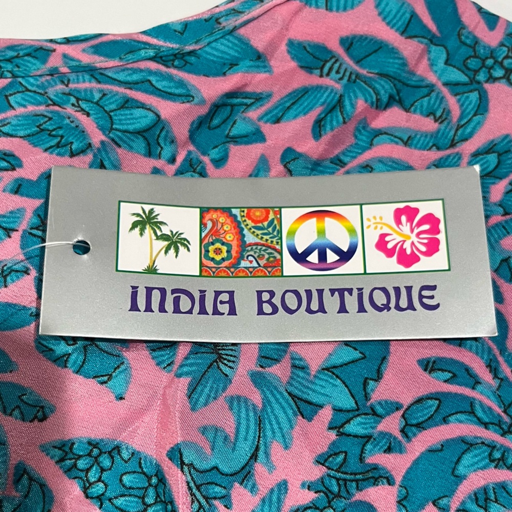 NWT India Boutique Pink and Blue Leaf Print Set - Picture 4 of 12
